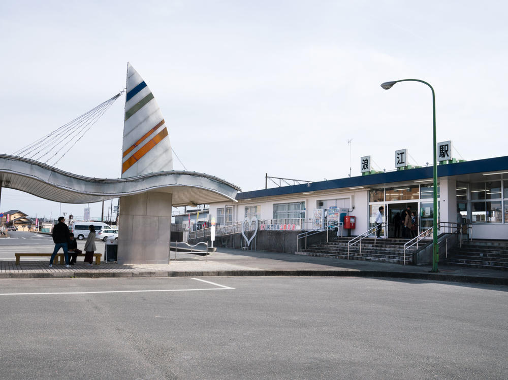 The train station in downtown Namie, in Fukushima prefecture, is served by the recently rebuilt main train line, which connects with major cities like Sendai and Tokyo.