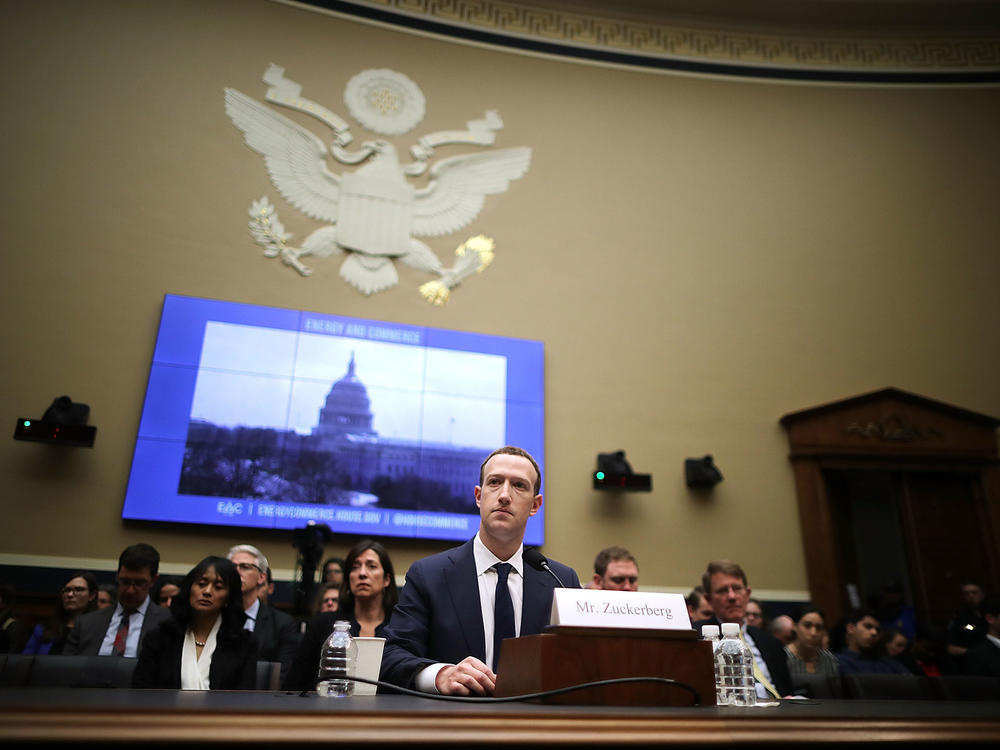 Facebook CEO Mark Zuckerberg testifies before the House Energy and Commerce Committee in April 2018 on Capitol Hill.