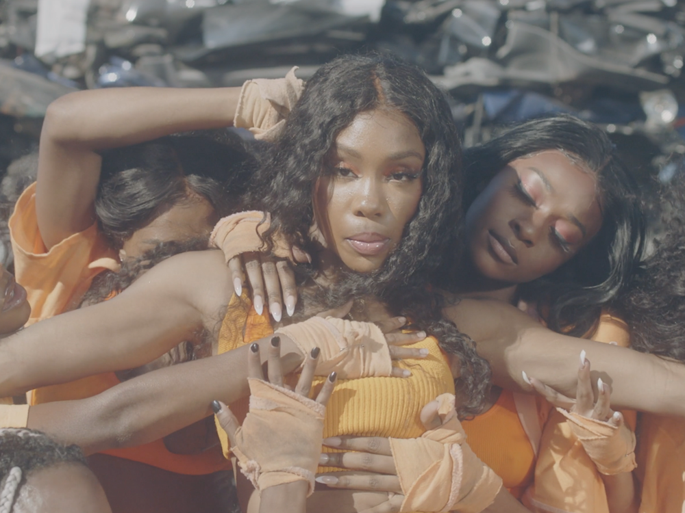 A screenshot from SZA's video for 