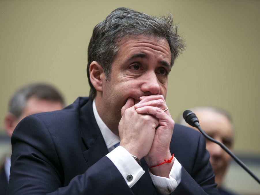 Michael Cohen, former personal lawyer to President Trump, listens to closing statements during a House Oversight Committee hearing in February 2019.