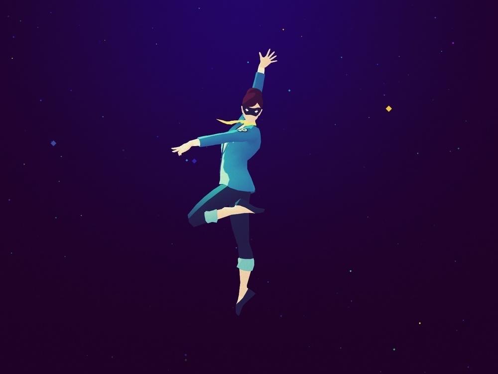 <em>Sayonara Wild Hearts</em>' protagonist assumes her heroic form as masked avenger The Fool.
