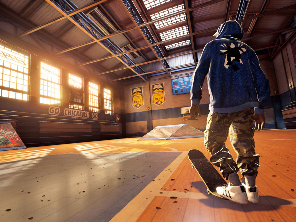 The avatar of professional skateboarder Kareem Campbell, in a still from <em>Tony Hawk's Pro Skater 1+2</em>.