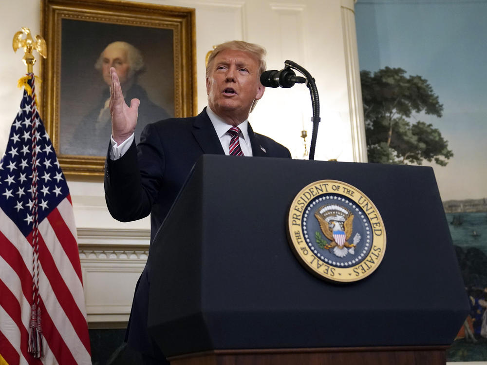 President Trump speaks about judicial appointments Wednesday at the White House.
