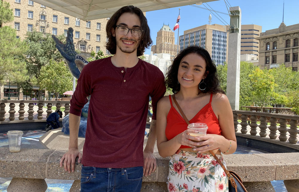 David Ashcroft and Amanda Kilcrease pose for a portrait in El Paso, Texas.