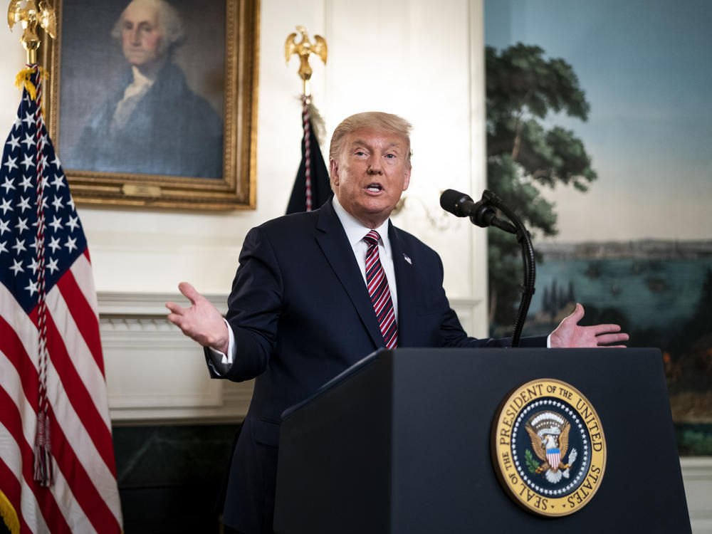 President Trump defended downplaying the coronavirus as necessary to keep the nation calm after excerpts were released from Bob Woodward's new book, <em>Rage</em>.