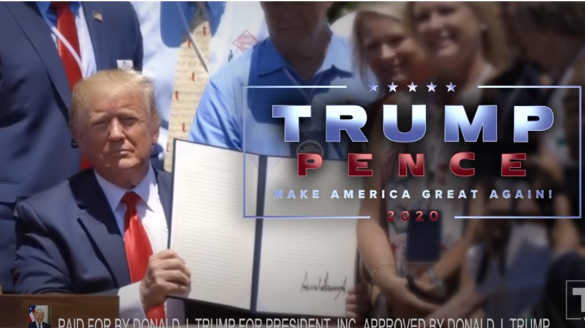 During last Thursday's NFL game, the Trump campaign aired this ad in 21 local TV markets in swing states.