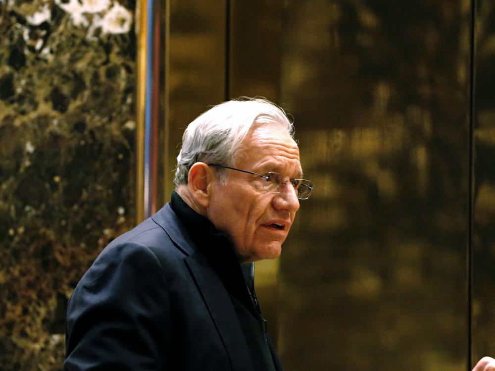 Journalist Bob Woodward, seen here in 2017 arriving for meetings with President-elect Donald Trump at Trump Tower in New York, is the author of the newly released book <em>Rage</em>.