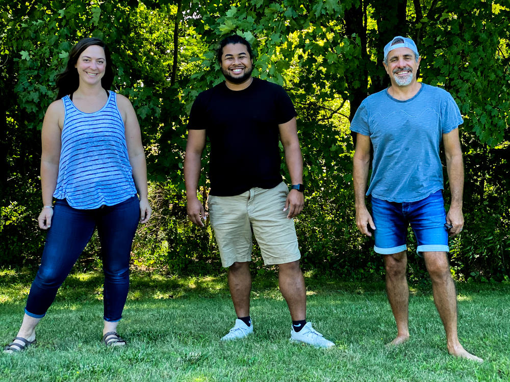 (From left) Program leaders Jessie Lotrecchiano and Zachary Jones and Executive Director David Brownstein of Wild Earth, a wilderness school in New York's Hudson Valley.