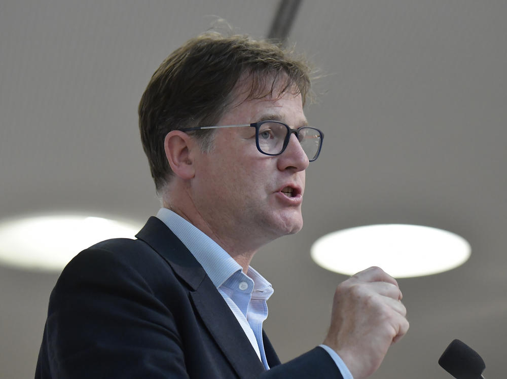 Facebook Vice President Nick Clegg, pictured in 2019, tells NPR there's 