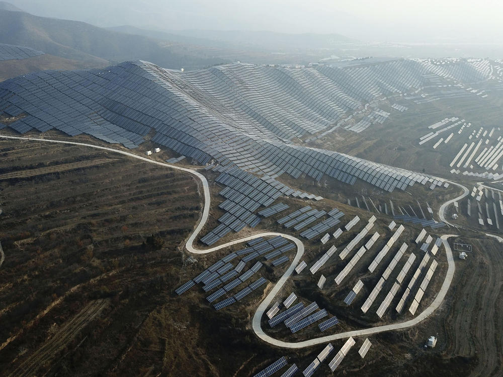 Solar panels in 2019 in China's Shanxi province. China's government announced this month that China will reach peak emissions by 2030 and net-zero emissions by 2060.