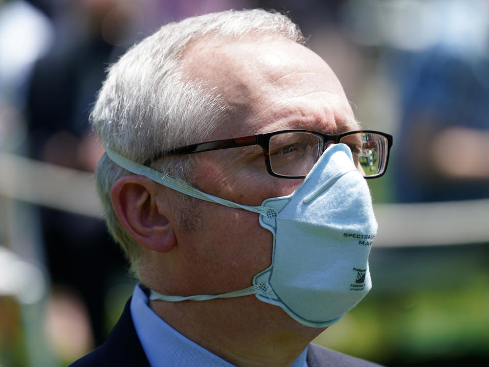 Michael Caputo, pictured at a White House event, is taking a 60-day leave of absence from his job as lead spokesperson for the Department of Health and Human Services after alleging President Trump's opponents have interfered in the coronavirus response.