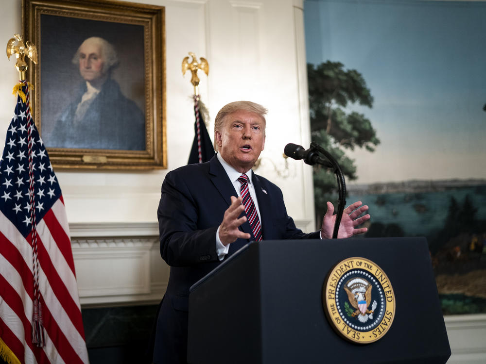 President Donald Trump announced his list of potential Supreme Court nominees in the Diplomatic Reception Room of the White House on September 9, 2020.