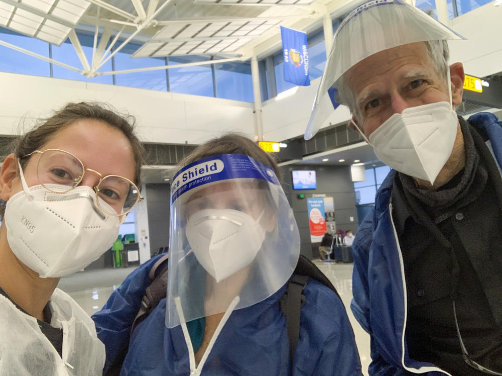 The author and family members in their flying garb.