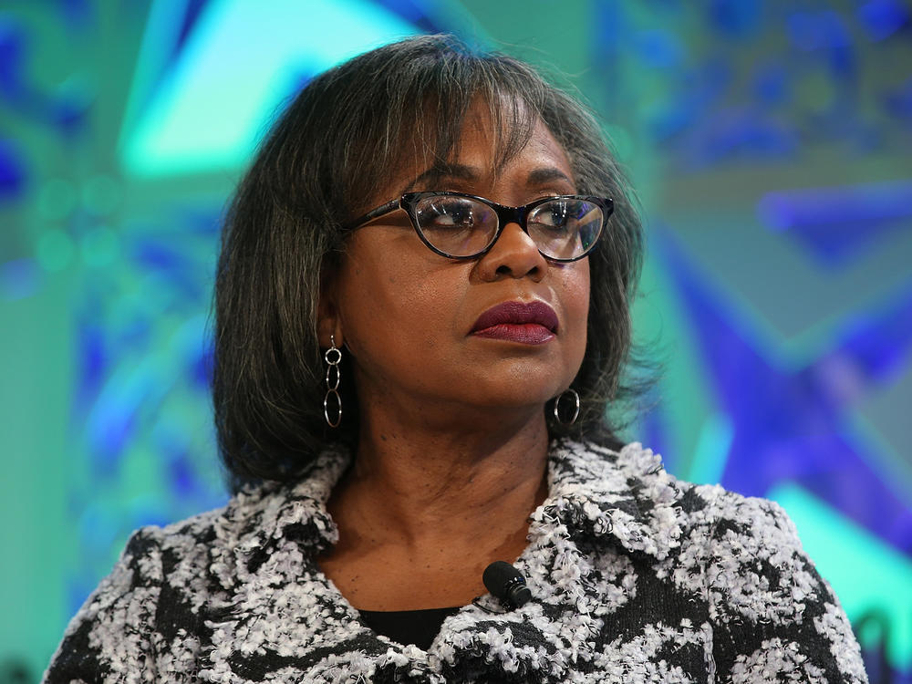 Anita Hill speaks onstage at the Fortune Most Powerful Women Summit in October 2018 in Laguna Niguel, Calif.