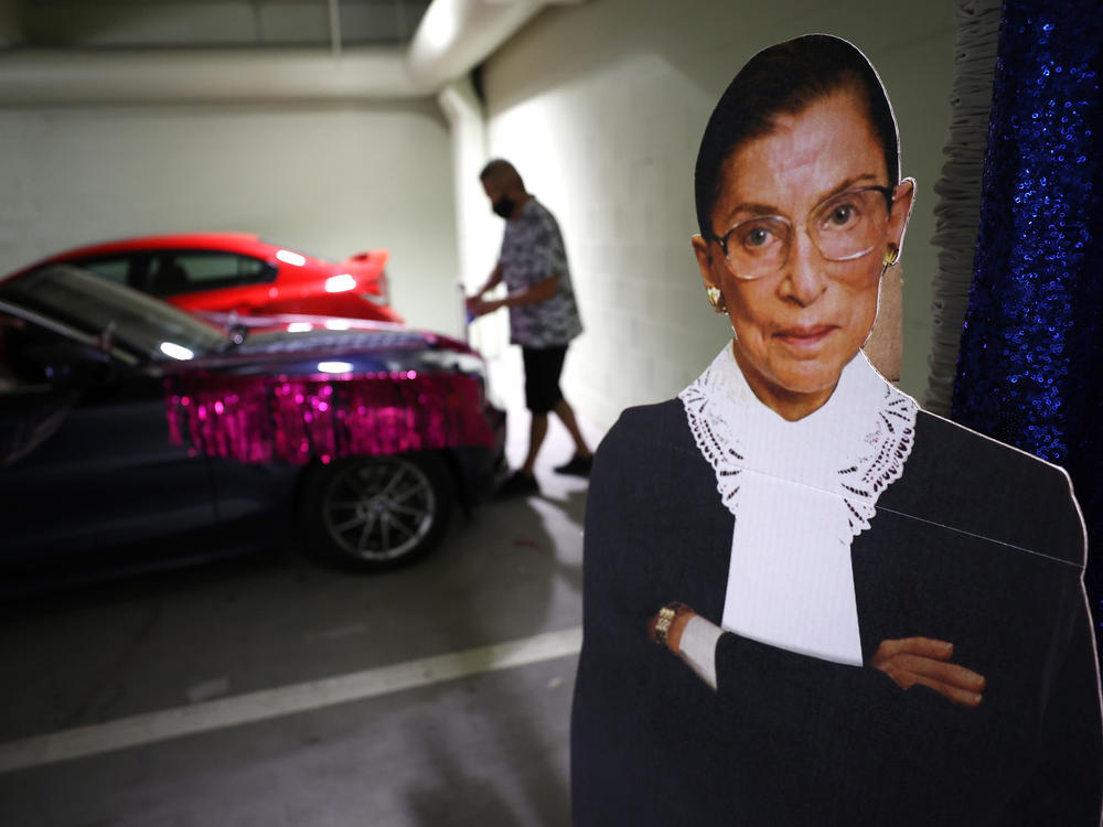 A cardboard cutout of Justice Ruth Bader Ginsburg. The late Supreme Court justice was also a pop culture phenomenon.