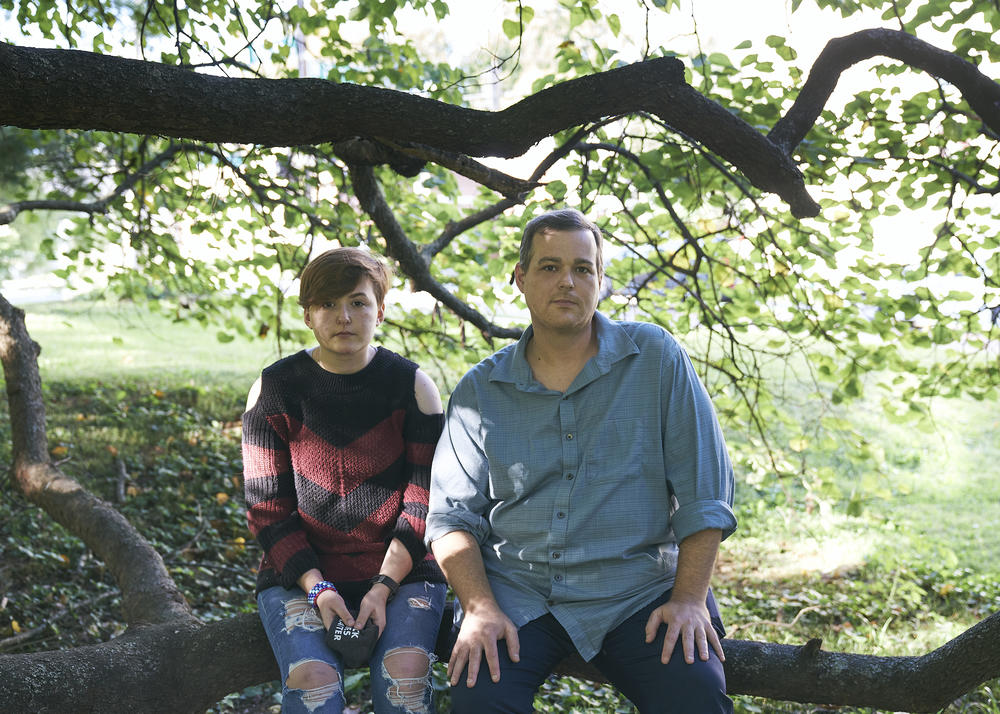 Gonzalez, seen with his daughter, Isabella, has started receiving an additional $300 a week in unemployment benefits. He says that will help him pay his rent.