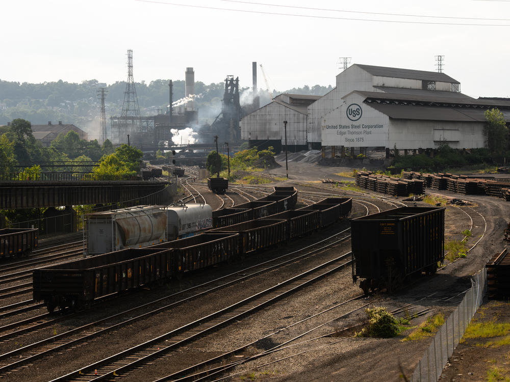 United States Steel's Edgar Thomson Plant seen in Braddock, Pa., on Sept. 12. Rep. Lee represents this area, which still has an active steel mill.
