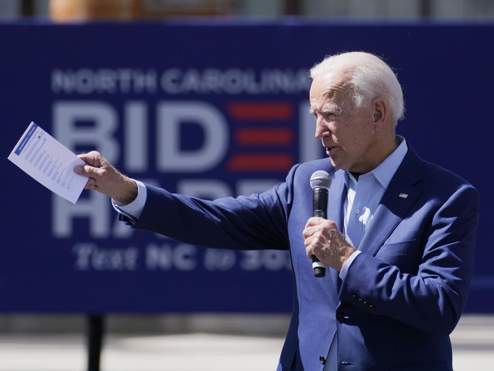 Democratic presidential candidate Joe Biden speaks this week during a campaign stop in Charlotte, N.C.