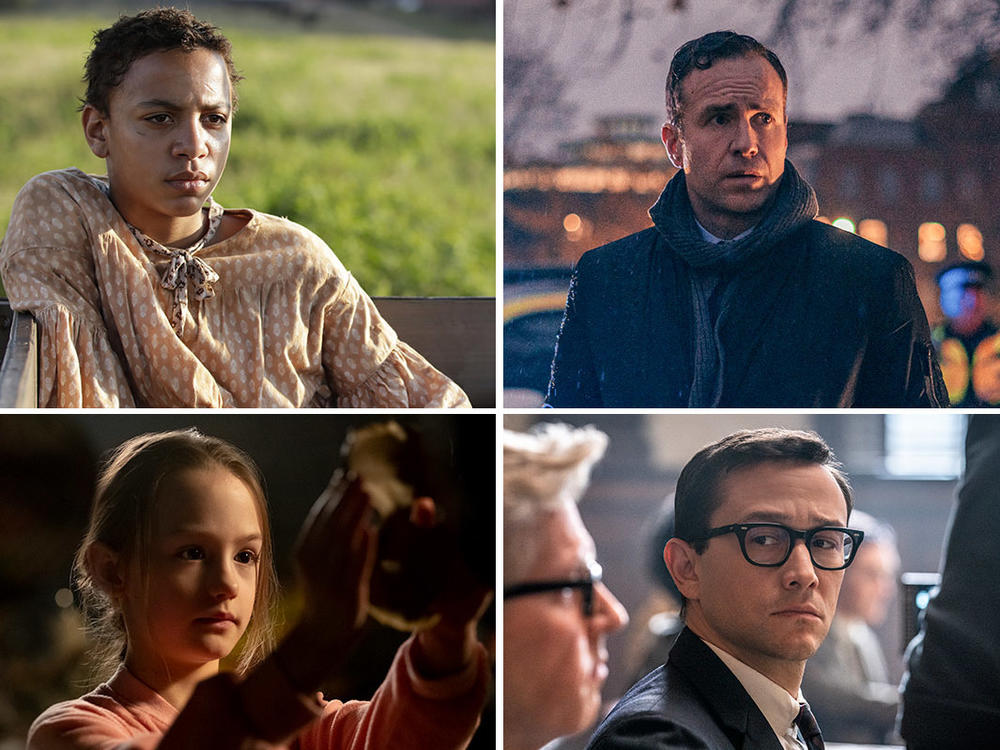 (Clockwise from upper left) Joshua Caleb Johnson in<em> The Good Lord Bird,</em> Rafe Spall in<em> The Salisbury Poisonings,</em> Whoopi Goldberg in<em> The Stand, </em>Nicole Kidman in<em> The Undoing, </em>Joseph Gordon-Levitt in <em>The Trial of the Chicago 7 </em>and Amelie Smith in <em>The Haunting of Bly Manor</em>