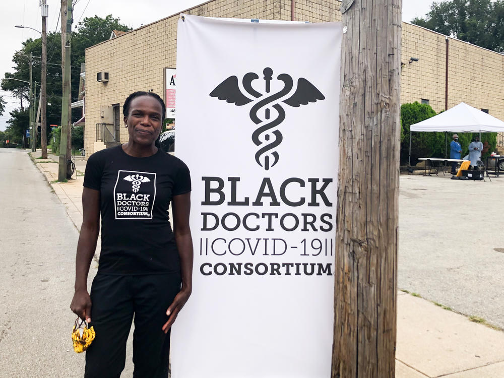 Stanford at a Black Doctors Consortium testing site in Darby, Pa., on Sept. 9. Stanford has largely self-funded the testing initiative.