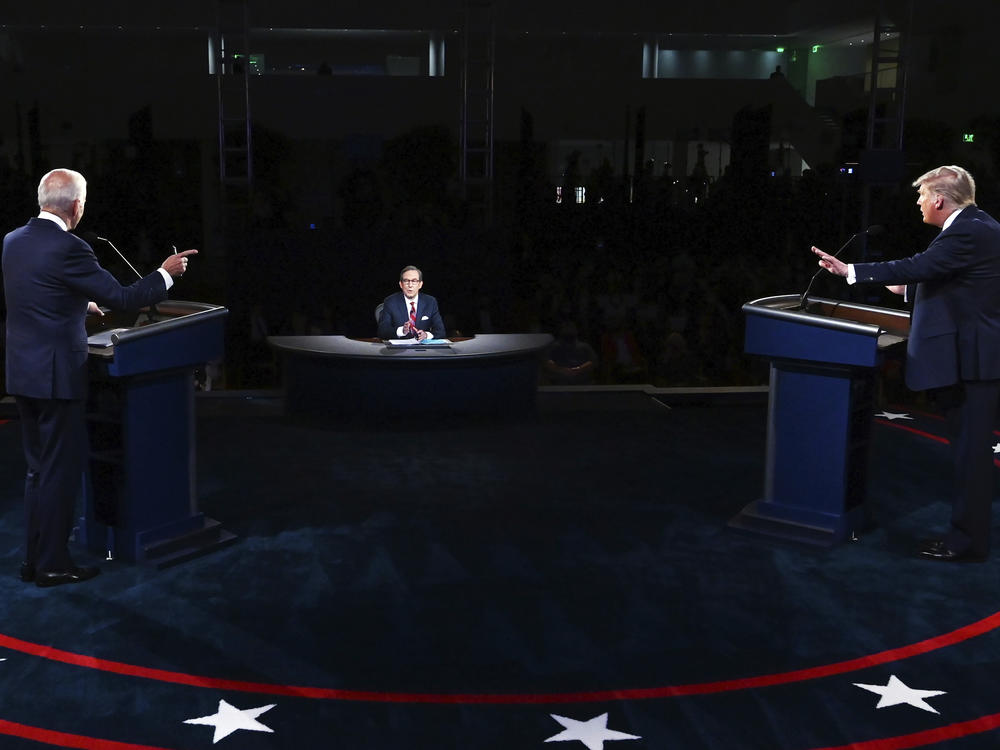 President Trump and Democrat Joe Biden participate in the much-maligned first presidential debate on Tuesday in Cleveland.