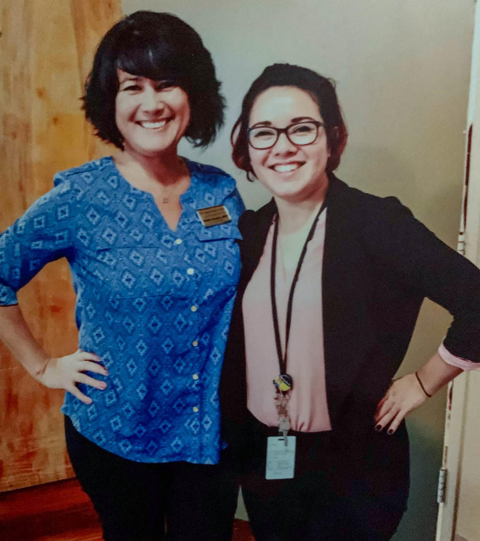 Michelle Huston, left, with her daughter, Lauren Magaña, working together at a nursing home in 2018.