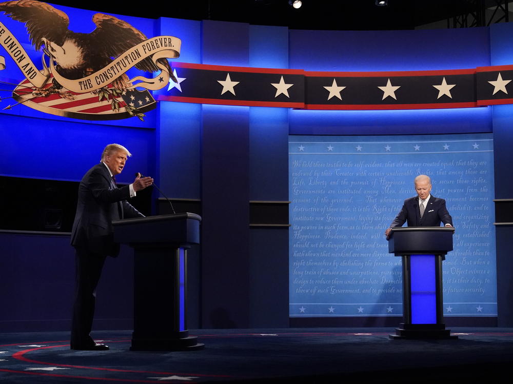 President Trump and Democratic presidential nominee Joe Biden square off during the first presidential debate on Tuesday.