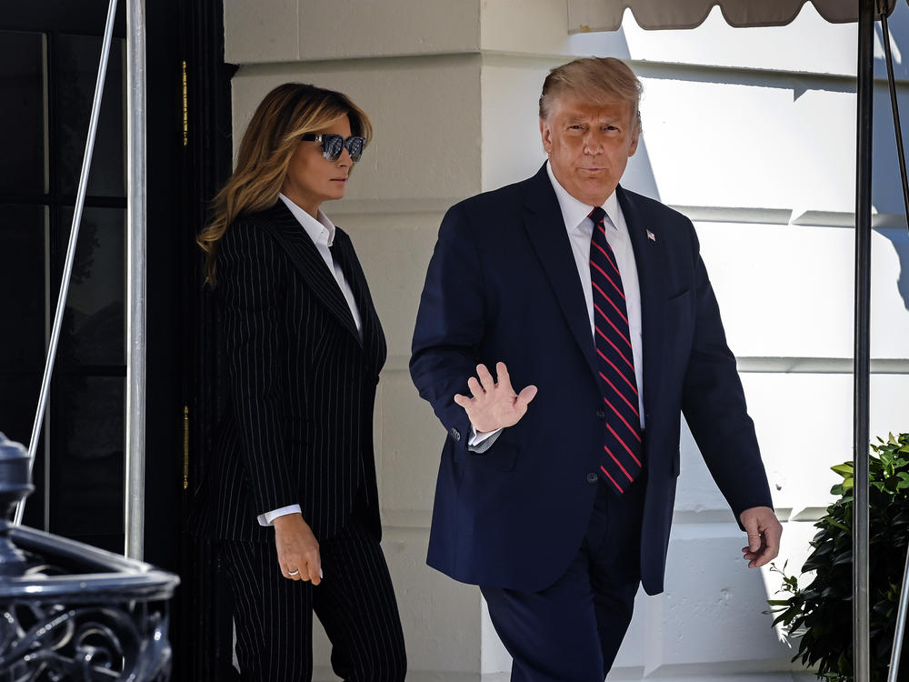 President Trump and first lady Melania Trump leave the White House on Tuesday for the first presidential debate. The president announced early Friday that he and the first lady have tested positive for the coronavirus.