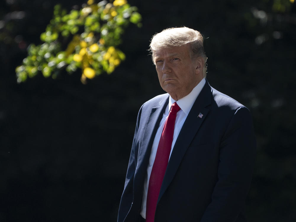 A contentious scenario could play out if President Trump disagrees with assessments of his ability to perform in office, says John Fortier, former executive director of the Continuity of Government Commission. Trump is seen here preparing to leave the White House earlier this week for a fundraising event and campaign rally in Minnesota.