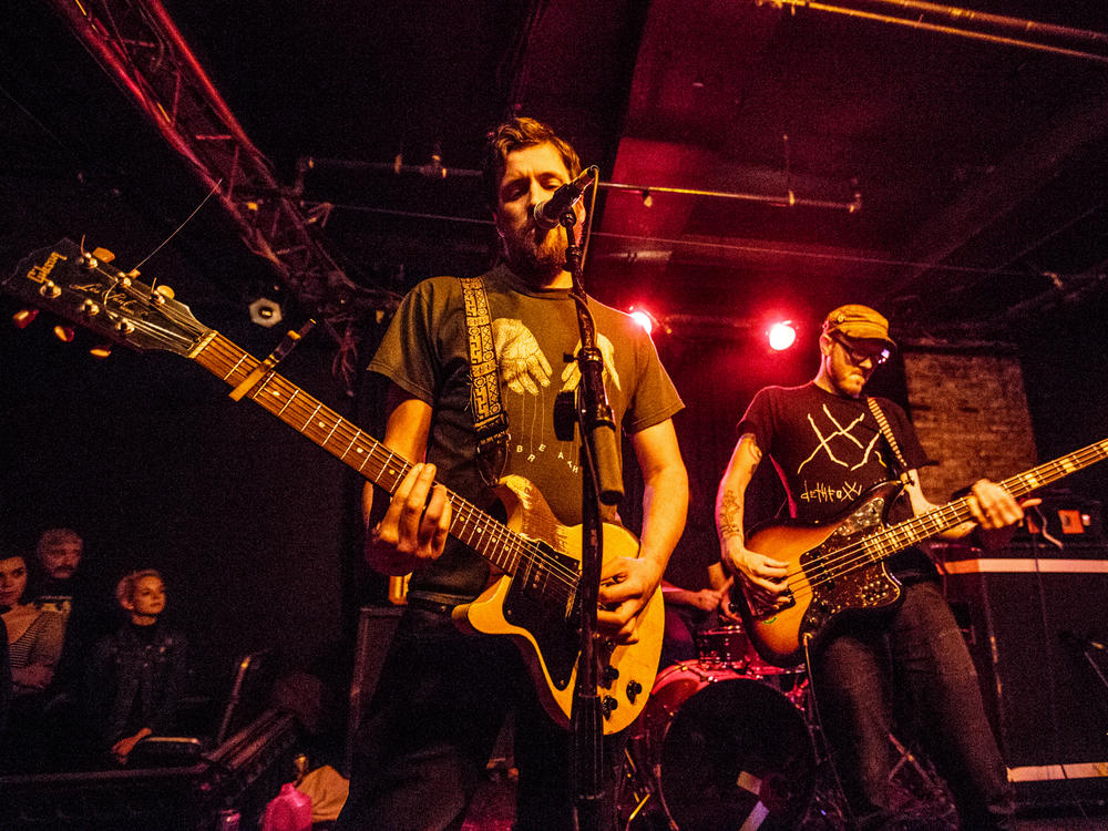 Pile performing at Great Scott in 2015.