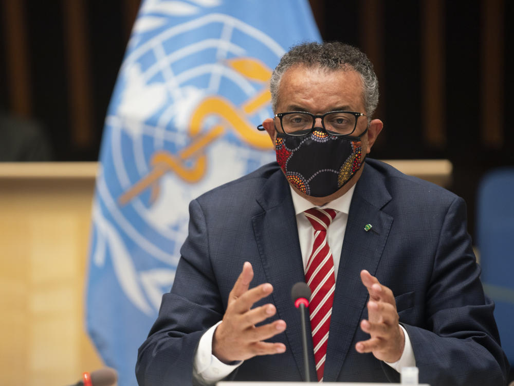 WHO Director-General Tedros Adhanom Ghebreyesus, shown here at a meeting on Monday, has said that the coronavirus death toll is likely higher than the more than 1 million fatalities officially reported.