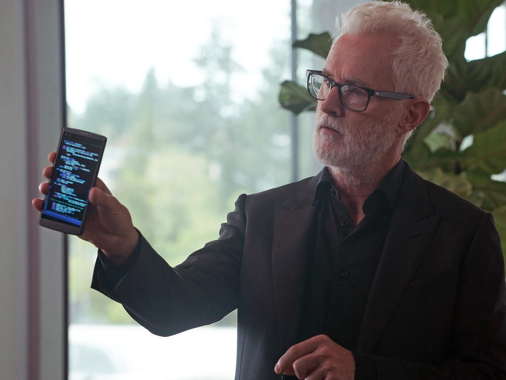 Tech mogul Paul LeBlanc (John Slattery) sounds the alarm in FOX's <em>NeXt.</em>