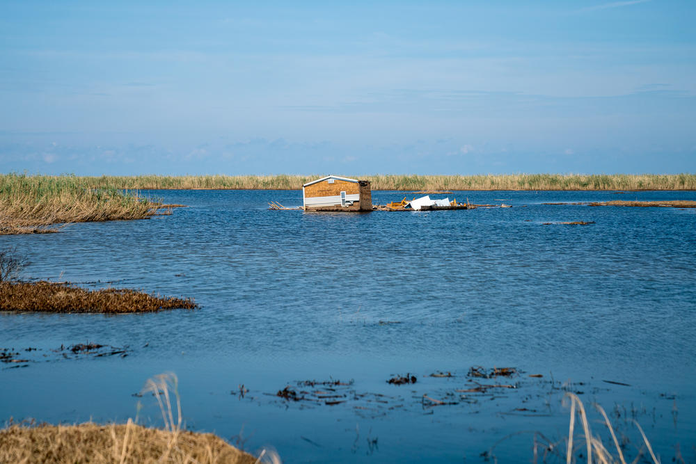Frequent floods have led a lot of people to move out of Cameron Parish, a flat and marshy area on the Gulf of Mexico.
