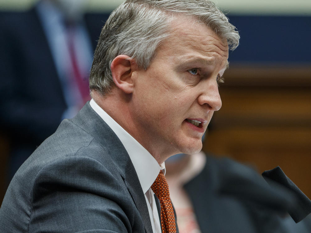 Rick Bright, former director of the Biomedical Advanced Research and Development Authority, testifies to a House subcommittee hearing in May about the government response to the coronavirus.