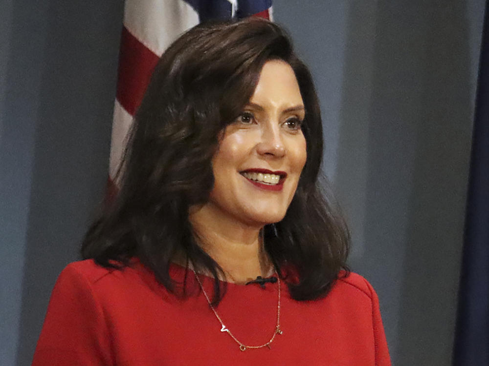 Michigan Gov. Gretchen Whitmer, shown here last month, was allegedly a target of a militia's kidnapping plot.