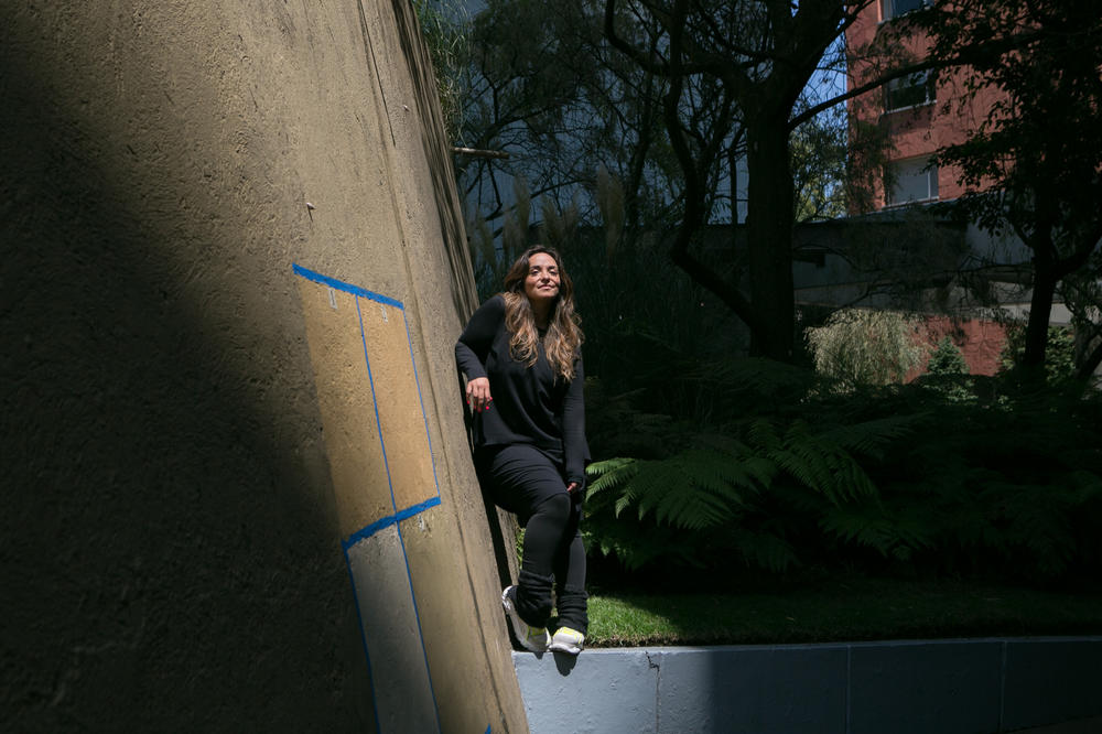 Eva Vale, a visual artist, outside her home in Mexico City.