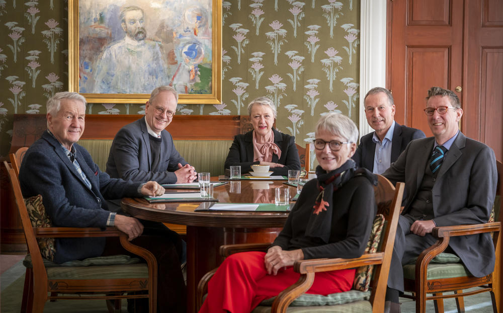 The 2020 Norwegian Nobel Committee, which names the recipient of the Nobel Peace Prize. From left: Thorbjorn Jagland, Henrik Syse (vice chair), Berit Reiss-Andersen (chair), Anne Enger, Olav Njolstad (secretary) and Asle Toje.