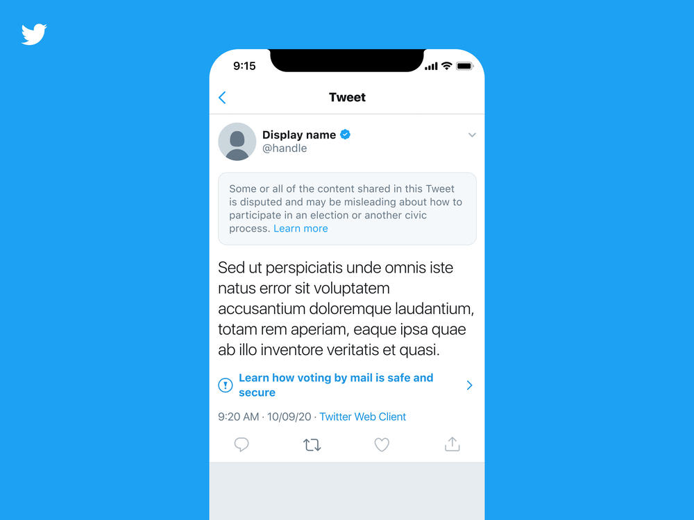 Twitter will add more prominent labels to misleading tweets from U.S. politicians and other high-profile users. Other users won't be able to read the posts until they click past a warning screen.