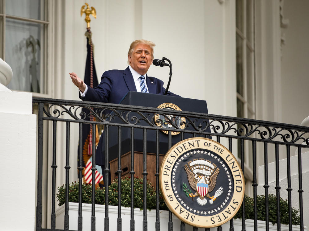 President Trump addressed a rally on Saturday, nine days after he tested positive for the coronavirus. Several health experts told NPR that based on what Trump's doctors have said about Trump's coronavirus experience, he's likely no longer contagious.