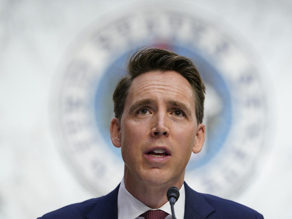 Sen. Josh Hawley, R-Mo., speaks Monday during a confirmation hearing for Supreme Court nominee Amy Coney Barrett.