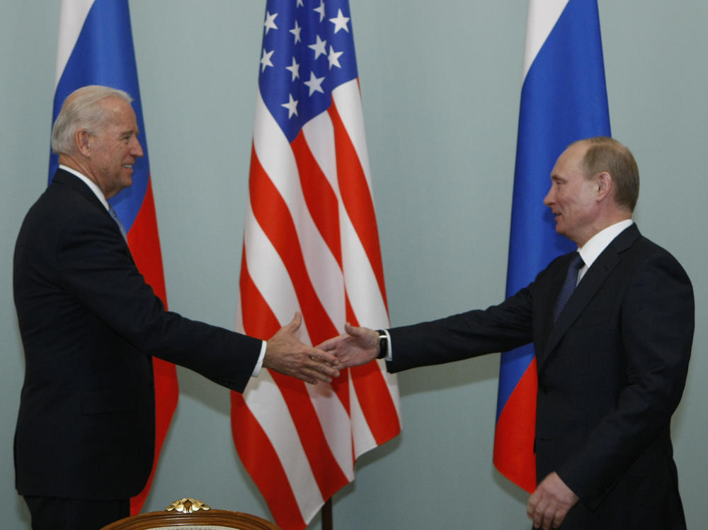 Vice President Joe Biden shakes hands with Vladimir Putin, then Russia's prime minister, in Moscow in 2011.