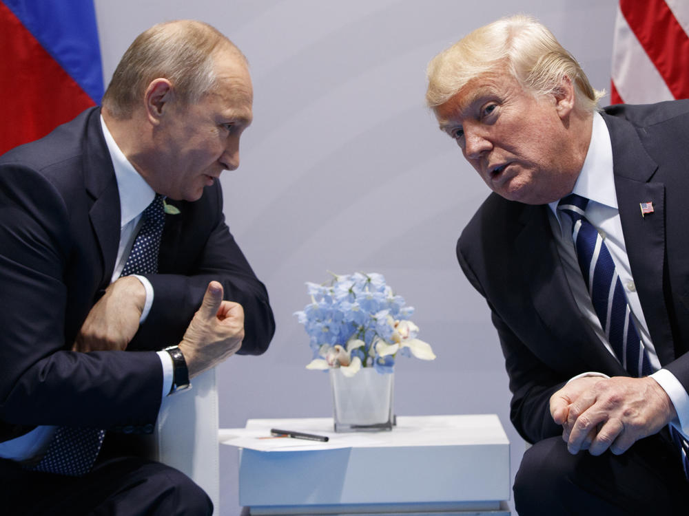 President Trump meets with Russian President Vladimir Putin at the G-20 summit in 2017 in Hamburg, Germany.