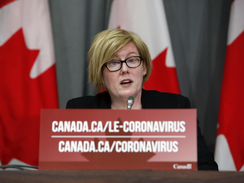 Carla Qualtrough, Canada's employment minister, speaks during a Sept. 24 news conference in Ottawa. The Canadian government has delivered pandemic emergency benefits to millions of unemployed workers and students.