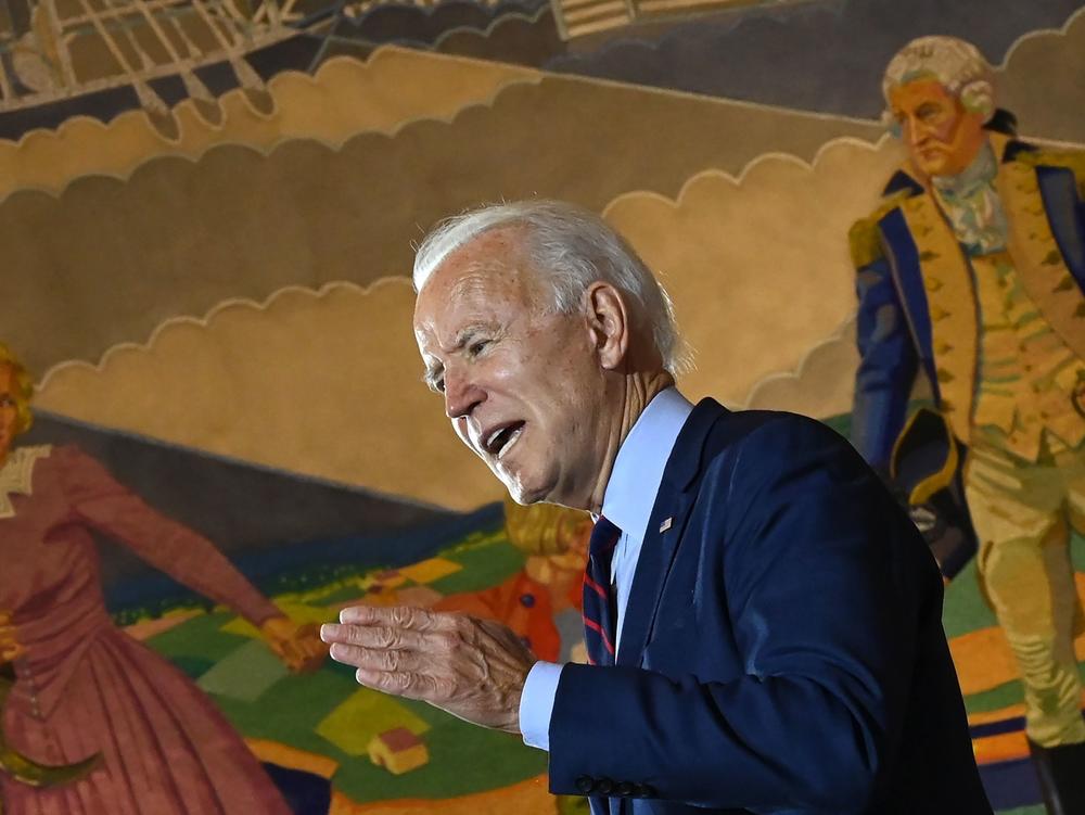 Democratic presidential nominee Joe Biden, seen here at a campaign event in Cincinnati, Ohio, on Monday, told a local TV station he is 