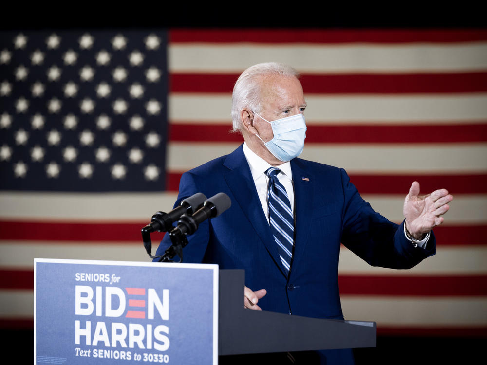 Democratic presidential nominee Joe Biden speaks about his vision for older Americans Tuesday in Pembroke Pines, Fla. President Trump won the senior vote four years ago.