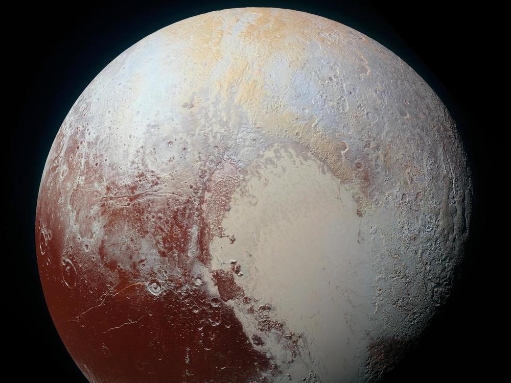 NASA's New Horizons spacecraft captured this high-resolution enhanced color view of Pluto on July 14, 2015.