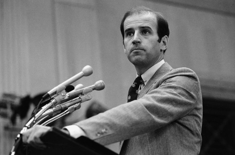 Sen. Joe Biden, D-Del., speaks to the press on Oct. 9, 1979.