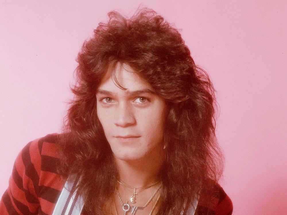A portrait of Eddie Van Halen, from a photo shoot in Tokyo, Sep. 1979.