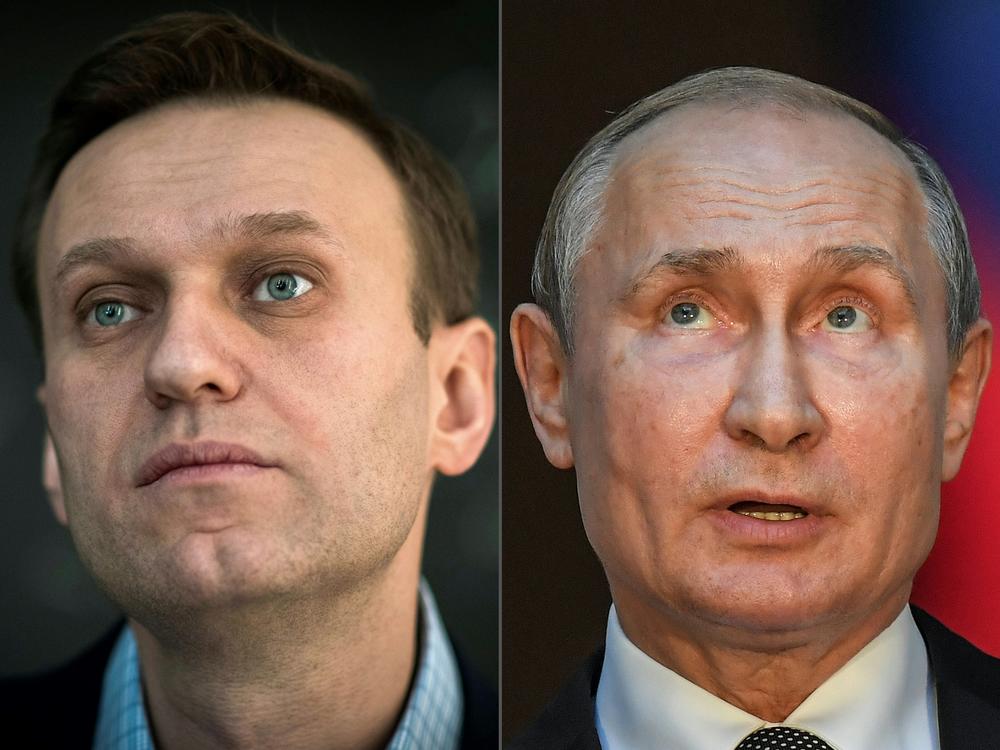 The European Union is placing punitive sanctions on Russian officials with close ties to Russian President Vladimir Putin over the poisoning of opposition leader Alexei Navalny (left).