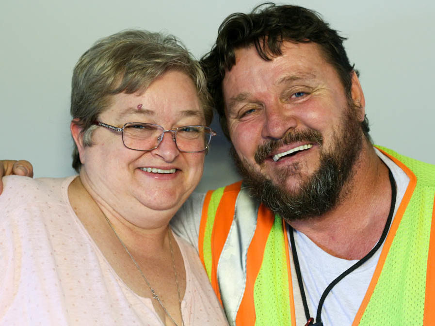 Brian McConnell, right, spoke with his wife, Nora, during a StoryCorps interview in Atlanta in 2016, about his 